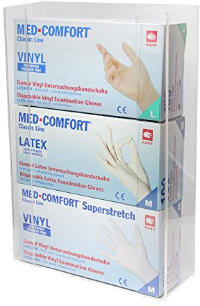 Med Comfort Handschuhspender Trio, Handschuhboxenhalter, Acryl,3 Handschuhboxen
