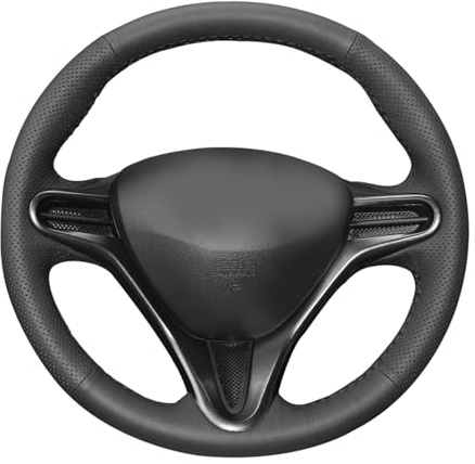 MEWANT Lenkradbezug für Honda Civic 8 Civic 2006-2011 (3-Spoke) Hand Nähen Lenkradhülle aus Echtleder&Kunstleder