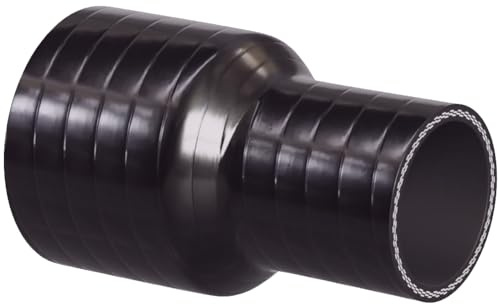 Straight Reinforced Silicone Reducer Inlet Connector Hose for Air or Water - ID: 51mm > 45mm - Black
