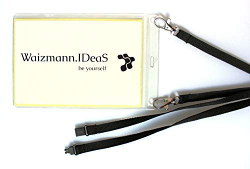 Waizmann.IDeaS® 10x Ausweisset Ausweis-Set - Umhängeband Lanyard Schlüsselband 10mm Sicherheitsverschluss + Ausweishülle Schutzhülle Vinyl DIN A6