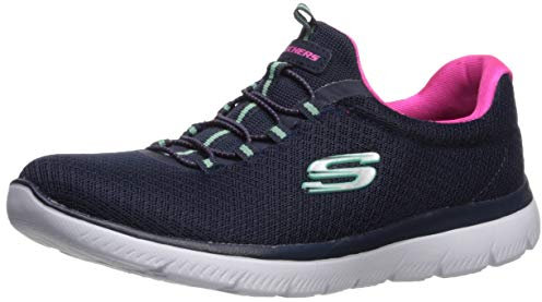Skechers Womens Summits Top Player Sneaker, Navy Hot Pink, 6.5 UK Wide