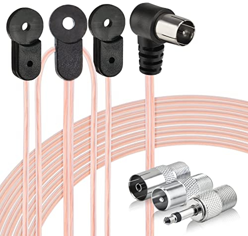 Bingfu Antena DAB Antena FM Dipolo 75Ohmios para Denon Pioneer Onkyo Yamaha Marantz Sistema de Música Bose Wave HD Digital Interiores Receptor Estéreo Bluetooth AV Audio Vedio Receptor de Cine en Casa