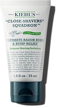 Kiehl's Ultimate Razor Burn & Bump Relief, Nourishing Men's After Shave Cream, Instantly Cools & Hydrates, Gently Exfoliates, with Aloe Vera & Vitamin E, Paraben-free, for All Skin Types - 2.5 fl oz