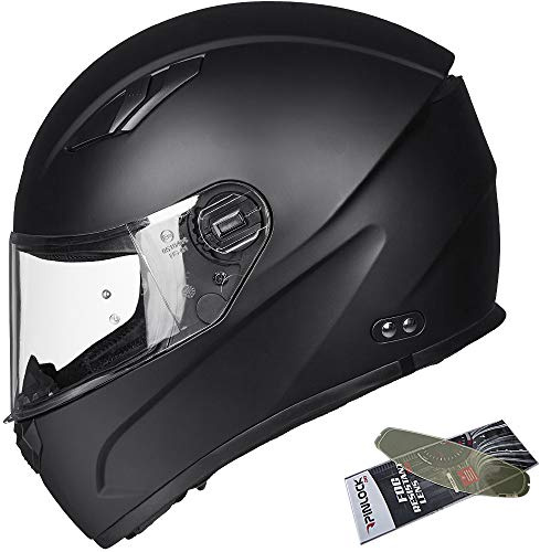 ILM Motorcycle Helmet Motocross Full Face Ultra Large Pinlock Insert Anti-Fog Visor ATV Casco Snowmobile for Men Women DOT(Matte Black, 3X-Large)