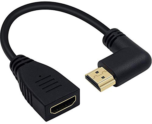 Maxhood 8K HDMI Extension Cable Short, 48Gbps Right Angle HDMI Male to Female Cable 2.1 Version Extender Support 8K@60Hz 3D HDR for TV/Xbox /PS4 /PS5,15cm (Right Angle M/F)