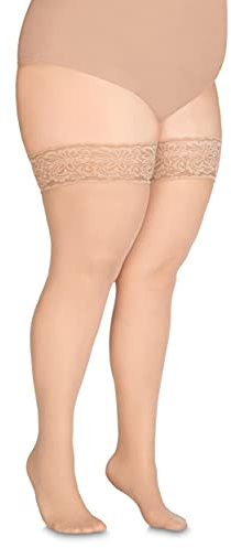 Annes styling Sila 40 Denier Damen Spitze Oberschenkelhoch blickdicht halterlose Nylonstrümpfe mit unsichtbarem Silikon