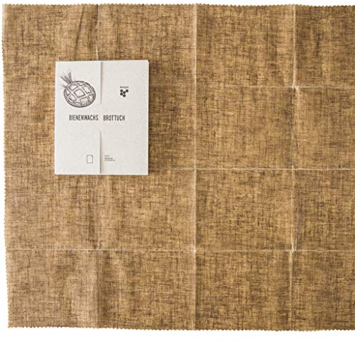 beegut XXL Bienenwachstuch aus Leinen, besonders gut zum Brot aufbewahren geeignet durch dickeres Leinentuch, wiederverwendbares Brottuch 46 x 60cm