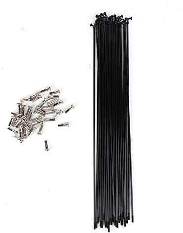 OUKENS Raggi per Bicicletta, 36 Pezzi/Set Raggi per Bicicletta da Mountain Bike in Acciaio 259/261 mm con capezzoli (Nero 261mm)