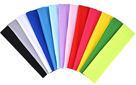 Yoga Bandeaux,13 PCS Extensibles Bandeau Sport Bandeau Elastique Bande de Cheveux pour Femmes Filles Jogging Fitness Entraînement et Accessoires de Cheveux