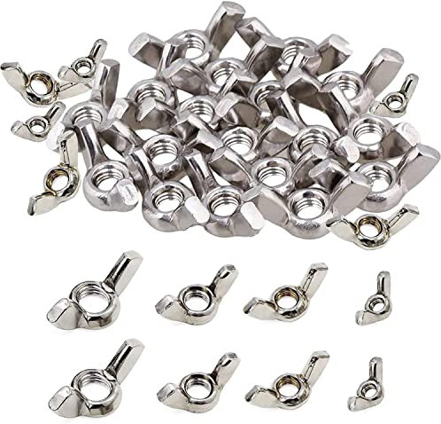 LATRAT Flügelmutter M4 M5 M6 M8 Flügelmuttern Verzinkt Set 80 Stück Schmetterlingsmutter Sortiment Kit Schmetterling Flügelmuttern