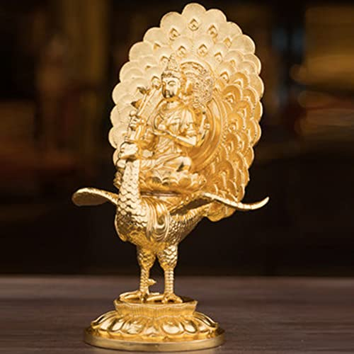 YEITH Antike Bronze Tibetischen Buddhismus， Großer Pfau Ming Wang Buddha Statue Dekoration， Desktop Dekoration Handwerk