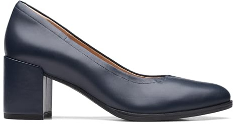 Clarks Freva55 Court Womens Navy Leather, 5