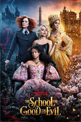 empireposter School for Good and Evil - Two Worlds - Film Kino Movie Poster Plakat Druck - Größe 61x91,5 cm + 2 St Posterleisten Alu 63 cm