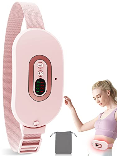 Perioden Wärmegürtel mit Massage-OVIFM Heizkissen Kabellos Elektrisches Menstruations Wärmegürtel mit 3 Heizmodi,USB Heating Pad Period zur Schmerzlinderung während der Rücken, unterleib/Magen