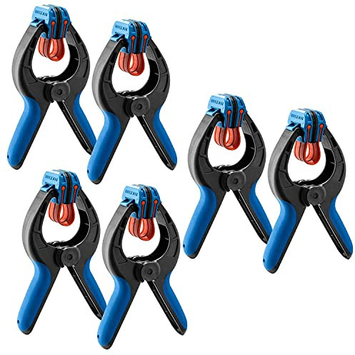 Large Spring Clamps (3 Pack) – Easy to Tighten Woodworking Band Clamps for Thinner Stock and Delicate Moldings – Large One Hand Operation Clamps
