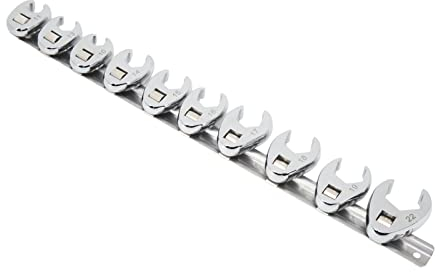 Focket Set di Chiavi per Dadi Svasati a Piede di Porco, Chiave combinata metrica da 10 mm a 22 mm per cricchetto a Testa Quadrata da 3/8 di Pollice, Chiave metrica a Piede di Porco