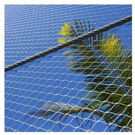 Drahtgitter Verzinkt Edelstahl-Seilnetz, Treppendekornetz For Den Garten, Bauernhof, Maschenloch 8 Cm, Flexibles Diebstahlschutznetz, 1,2 Mm Drahtdurchmesser ( Color : Silver-1.2mm diameter , Size : 1