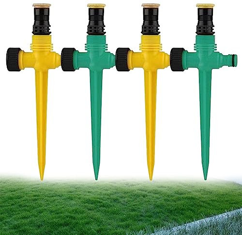 4 Stück Gartensprinkler, 360 ° drehbarer Rasensprinkler, automatisches Bewässerungssystem für die Bewässerung von Pflanzen, Gemüse, Blumen