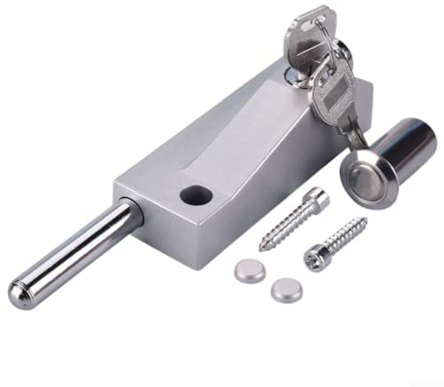 Bolzenschlösser für Tore, sicherer Bodenriegel für Holztüren, für Schuppentüren, Gartentore, Terrassentüren (Schlüssel)