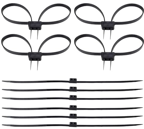 DEANKEJI 10 Stück Kabelbinder Groß, Schwarze Kabelbinder Doppelverriegelung | Nylon Kabelbinder UV Beständig, Reißfest, 700x12mm, für Kabelmanagement, Garten und Sicherheitstechnik