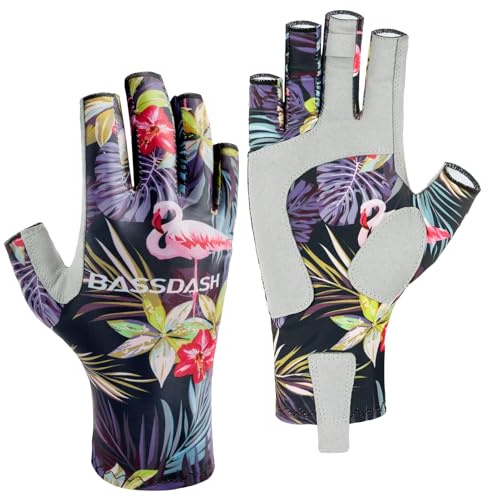 Bassdash ALTIMATE Gants de pêche UPF 50+ pour Femme Protection Solaire UV - pour Kayak pagaie randonnée Cyclisme Conduite tir entraînement