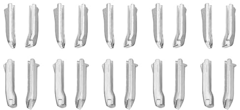 QUARKZMAN Kits de Loquets de Réparation de Fermeture Éclair à Double Ouverture, #3#5 Insérez des Épingles pour Fermetures à Glissière de Séparation Bidirectionnelles (Or Blanc, 10 Paires)