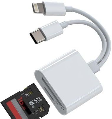 Adattatore Lettore Schede USB C Lightning per Apple iPad iPhone15 MacBook Pro compatibile per Samsung SD Micro SD Card Reader Memoria Cavo Chiavetta Macchina Fotografica Fotocamera TF Memory Esterna
