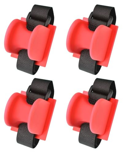 MiOYOOW Marine Rod Supports, 4PCS TPE Boat Rod Racks Flat /Curved Base Railing Pole Mounts, Hook & Loop Mounting, for Pier Railing Boat Handrail Fishing