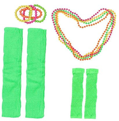 SOIMISS Neon Halskette Armbänder Und Fingerlose Fischernetz-handschuhe Für Partys Kostüm-accessoires Für Halloween Disco Cosplay