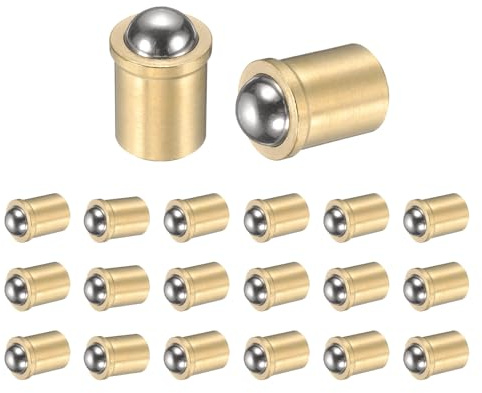 uxcell 20 stantuffi a sfera in acciaio inossidabile 304, diametro 8 mm. Chiusura a sfera, liscia a pressione, molla di posizionamento di precisione, 27N, per dispositivi meccanici, mobili (10 x 16 mm)