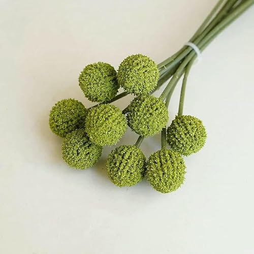 GVEKJ 9 Teile/los Simulation Blume Tischtennis Chrysantheme Künstliche Löwenzahn Hochzeit Hause Dekoration Desktop Ornament Requisiten-grün