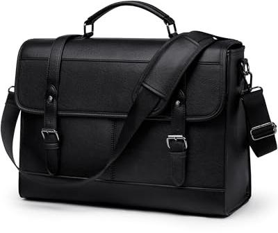 LOVEVOOK Aktentasche Herren Laptoptasche, Vintage Arbeitstasche Ledertasche Messenger Bag Handtasche Umhängetaschenfür Uni Büro Schule Business