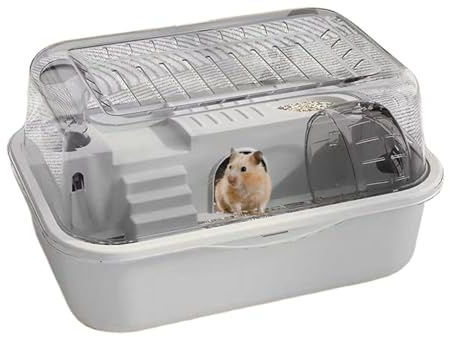 Nagerkäfig Zwei Etagen - Umfangreiches Hamster Habitat Set mit Tunnelsystem, Auslauf, Trinkflasche und Futternapf | Ideale Unterkunft für Goldhamster, Roborowski Zwerghamster und Kleine Nagetiere