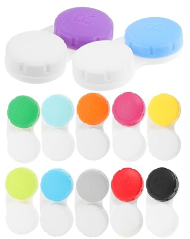 GLEAVI Estuche para Lentes de Contacto Pequeño y Portátil Caja Hermética para 12 Colores Organizador Compacto para Lentes Cosméticos Adecuado para Viajes y Uso Exterior