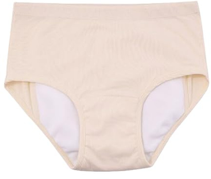 GJXWD Intima per Incontinenza Urinaria Femminile, Lavabile Mutandine Assorbenti per Incontinenza Moderata/Grave Donna, Comodo Slip in Cotone Anti-perditaBeige,M