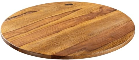 Riess Ambiente Runder Drehteller MAKASSAR - 50cm - braun - Sheesham Massivholz Stone Finish Handmade