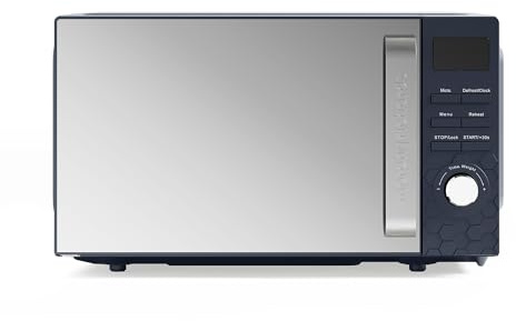 Morphy Richards Cassini Digital Glass Microwave, 20L Capacity, Stainless Steel Inner Cavity, 6 Power Levels, Defrost, 95 Minute Timer, 24.5cm Glass Turntable, Easy Clean, 800W, Outer Space, 511421