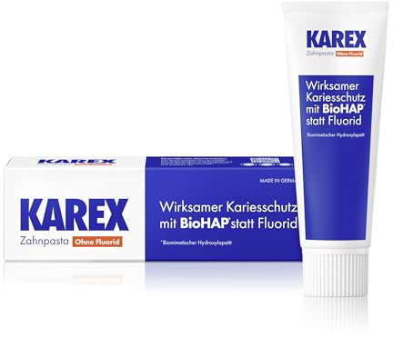 KAREX Zahnpasta - 1 x 100 ml - Für gesunde, weiße Zähne ohne Fluorid - Schützt effektiv vor Karies & Zahnfleischproblemen mit Hydroxylapatit