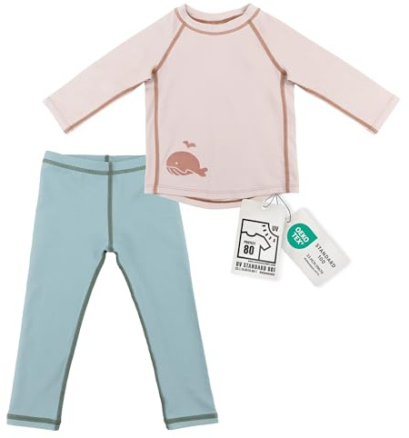 LaLoona Set Pantaloni Neonato e Maglia Mare con Protezione UV - Abbigliamento Neonato Costume Bagno con UPF 80+ - Asciugatura Rapida e Testato Oeko-Tex Standard 100-86-92 cm - Rosa