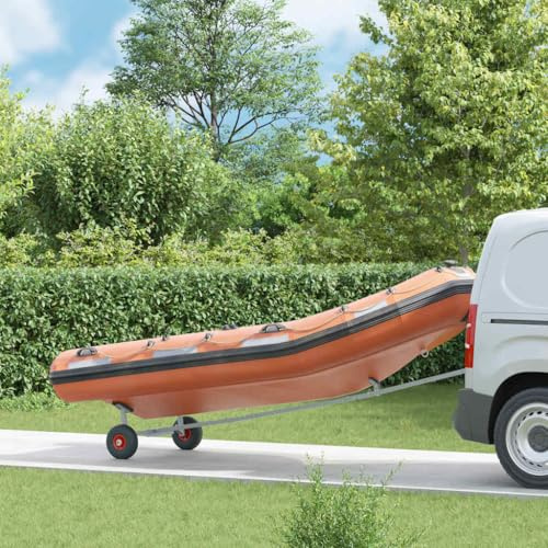 Teenpull Boat Trailer Transport Trailer for small boats up to 4.6 m in length 160 kg with adjustable frame, rust-free, including support wheel and keel roller for sailboat