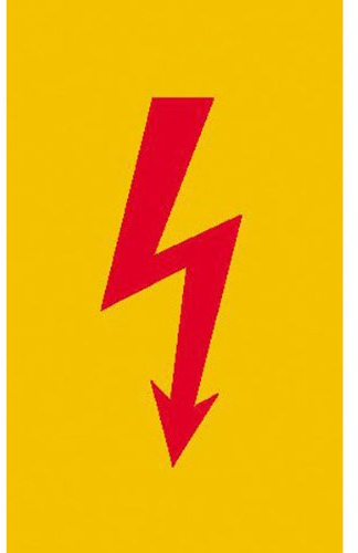 Betriebsausstattung24 Warnschild Spannungszeichen (Roter Blitz) - PVC-Folie, selbstklebend - 3,7x 7,4 cm - Symbol Aufkleber