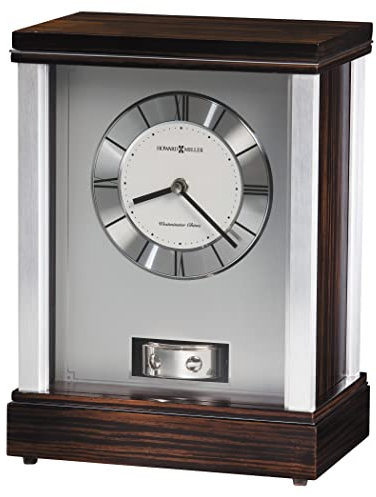 Howard Miller Gardner Mantel Clock 635-172 - Modern Aluminum with Quartz, Single-Chime Movement