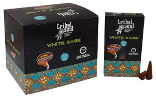 Tribal Soul White Sage 10 Jumbo Backflow Incense Cones Aromatherapy