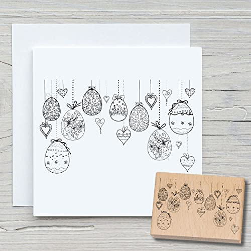 NEWSTAMPS Stempel Osterschmuck Motivstempel groß aus Holz & Gummi zum Karten basteln, Holzstempel, Ostern, Osterkarte, Grußkarte, Scrapbook, Textilstempel, Deko, Kinder