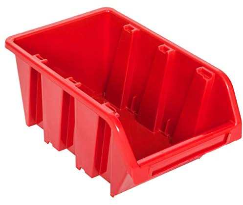 Staplingsbox, 10 st, stapelbara lådor, sorteringslåda, 29 x 20 x 15 cm, röd | verkstad, stapellådor, plast, förvaringslådor, stapelbara