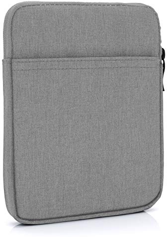 MyGadget Nylon Sleeve Hülle für Tablet bis 6,8 Zoll [ 18 x 13,5 cm ] - Schutzhülle Tasche z.B. Kindle Paperwhite | Tolino Vision 1-4 | Shine 1-3 - Hell Grau