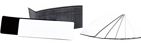 OQUYDEA 100 Stück Trocken Abwischbare Magnetische Etiketten – 76x25 mm, Wasserdicht, Umweltfreundlich, Wiederverwendbare Namensschildanhänger Für Klassenzimmer, Büro, Kühlschrank Und Mehr (Weiß)