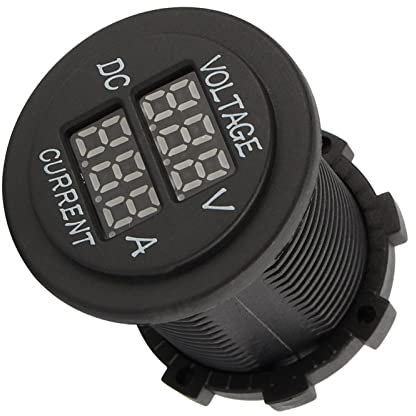 equlup Voltmetro Amperometro Digitale, DC 12-24V Doppio LED Digitale Voltmetro Amperometro Amp Voltmetro Multimetro per Auto Moto