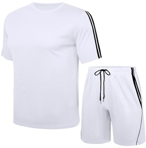Nieery Ensemble de sport court homme vêtements de sport t-shirts et shorts d'entraînement sport hommes manches courtes ensemble de sport hommes d'entraînement short de sport tenue de sport