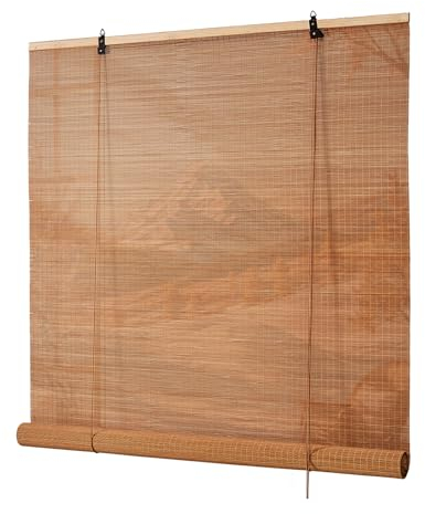 BAYUE Bambus-Jalousien für Innenfenster, aufrollbare Lichtfilterung, 81,3 x 182,9 cm